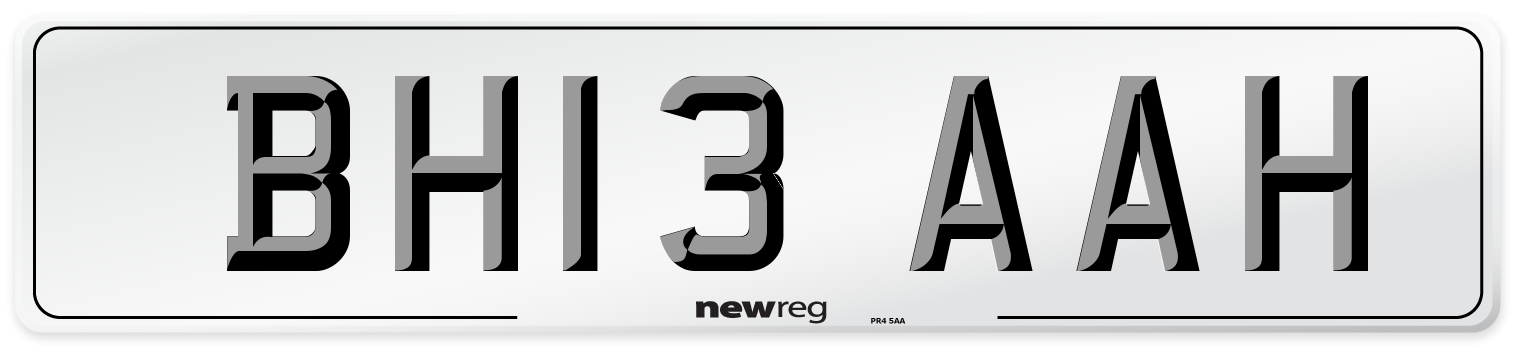BH13 AAH Number Plate from New Reg